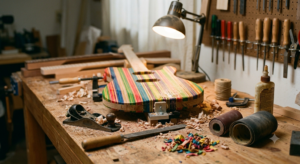 liuteria chitarra elettrica skateboard custom