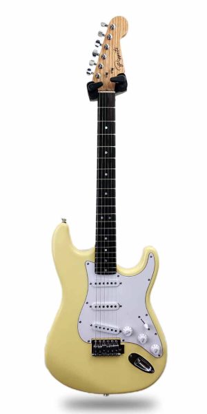 chitarra elettrica artigianale stile stratocaster vintage-white